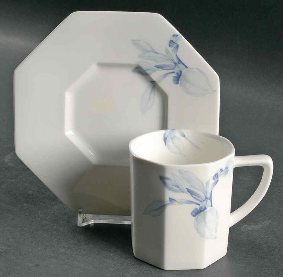 Iris Duet Flat Cup & Saucer Set by Mikasa-1