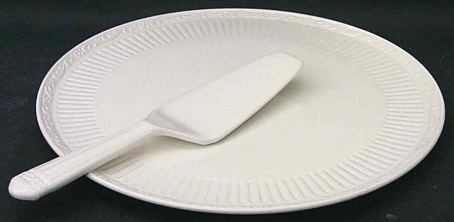 Italian Countryside (Stoneware) Cake Plate & Solid Ceramic Server Set (No Box) by Mikasa-1
