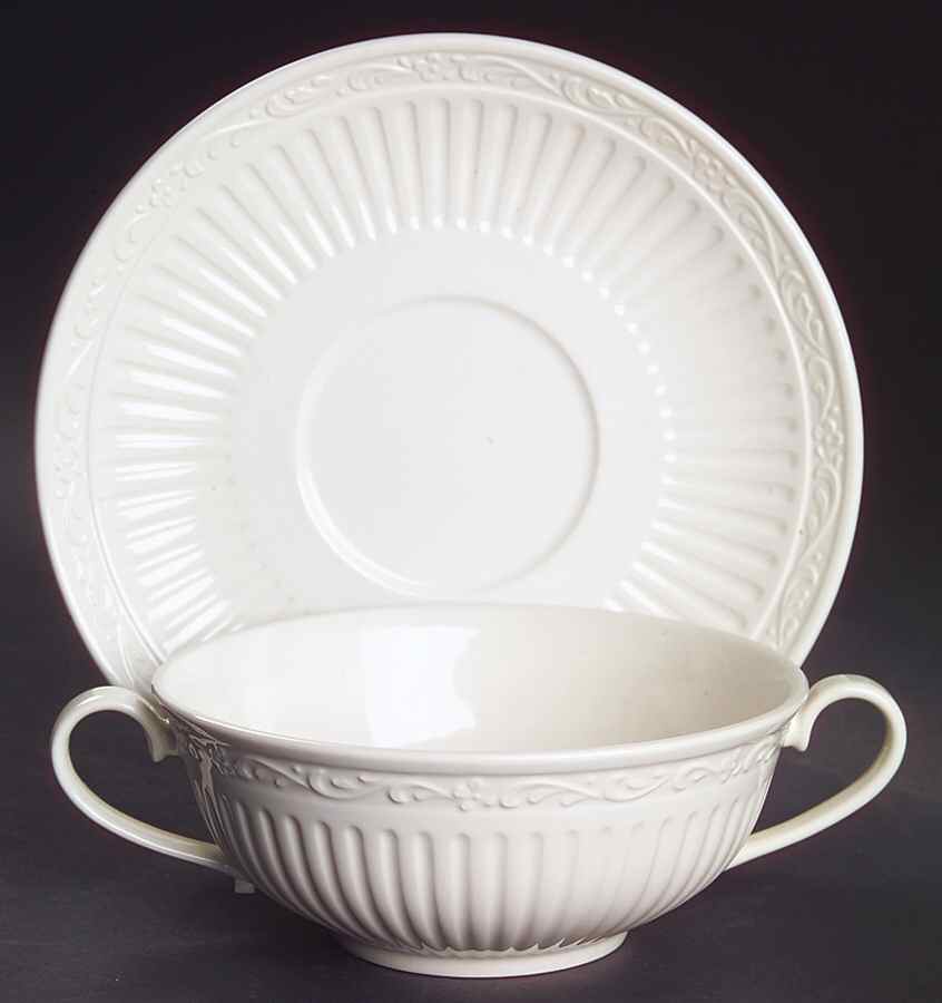 Italian Countryside (Stoneware) Flat Cream Soup Bowl & Saucer Set by Mikasa-1
