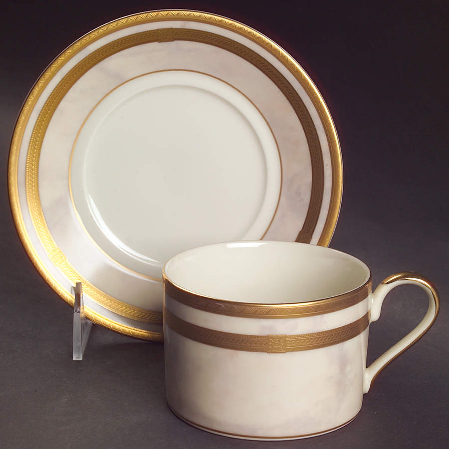 Ivory Florentine Flat Cup & Saucer Set by Mikasa-1
