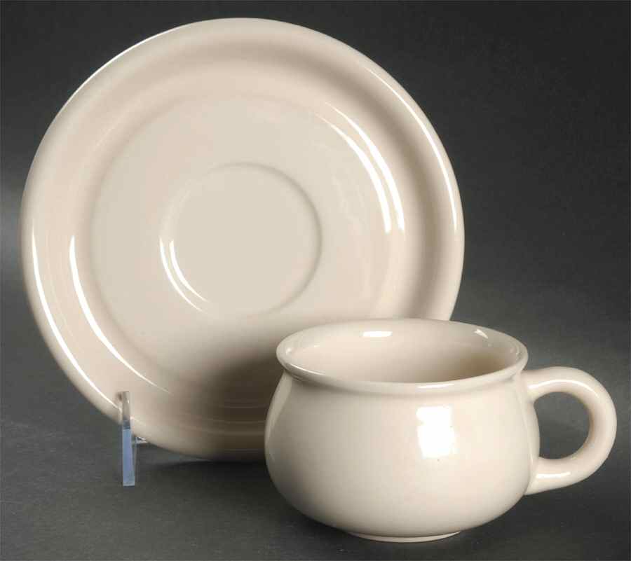 Ivory Flat Cup & Saucer Set by Mikasa-1