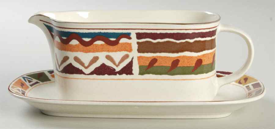 Jamboree Gravy Boat & Underplate (Relish/Butter) by Mikasa-1
