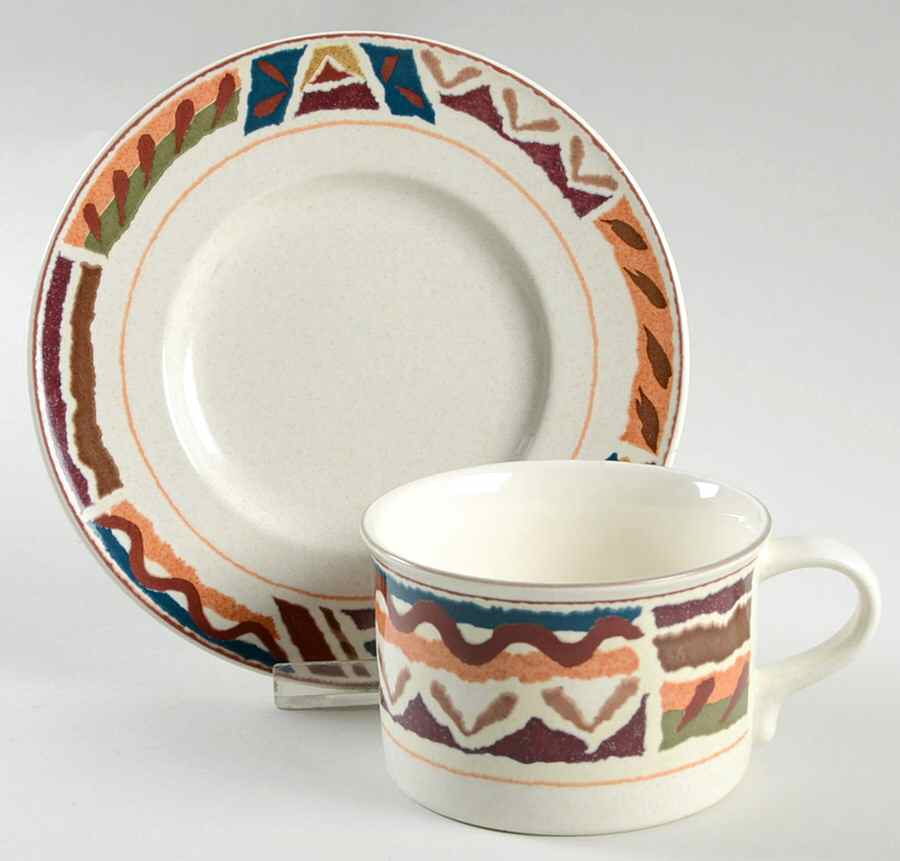 Jamboree Flat Cup & Saucer Set by Mikasa-1