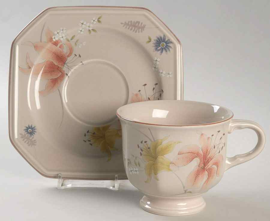 Janette Footed Cup & Saucer Set by Mikasa-1