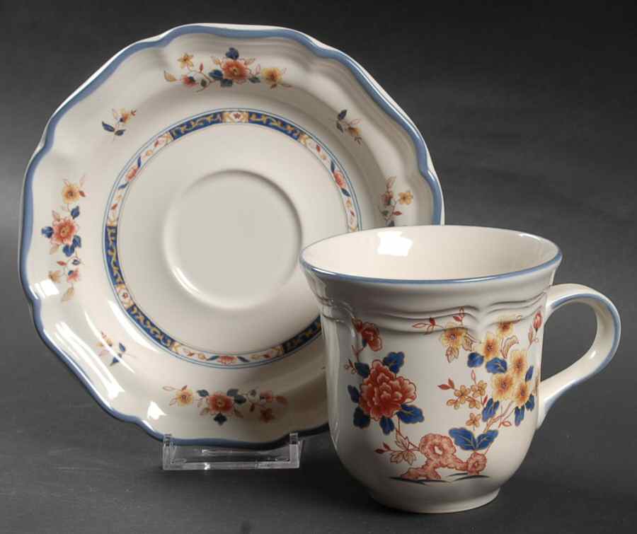 Japonica Flat Cup & Saucer Set by Mikasa-1