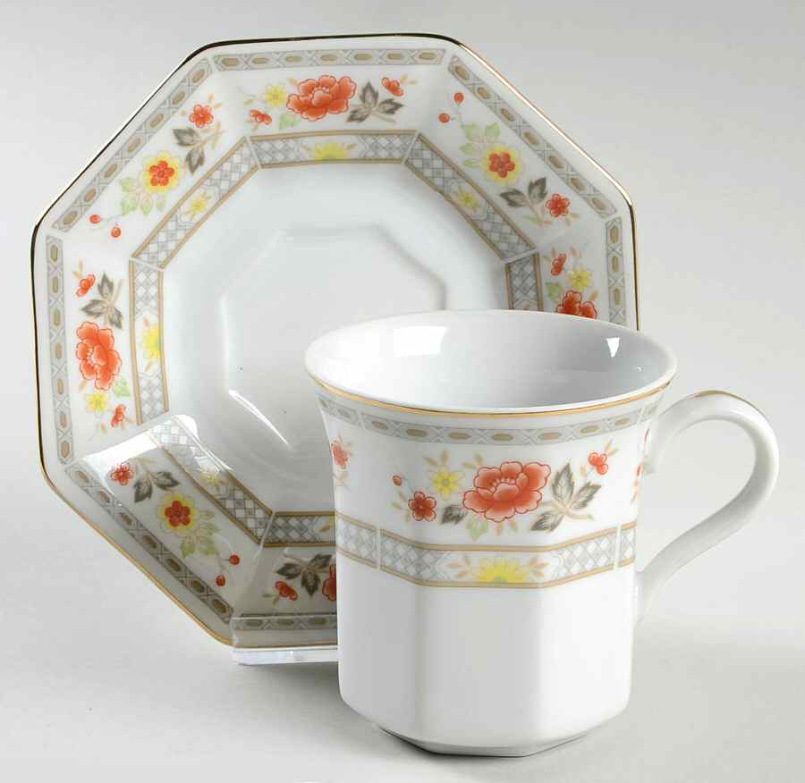 Jardin Flat Cup & Saucer Set by Mikasa-1
