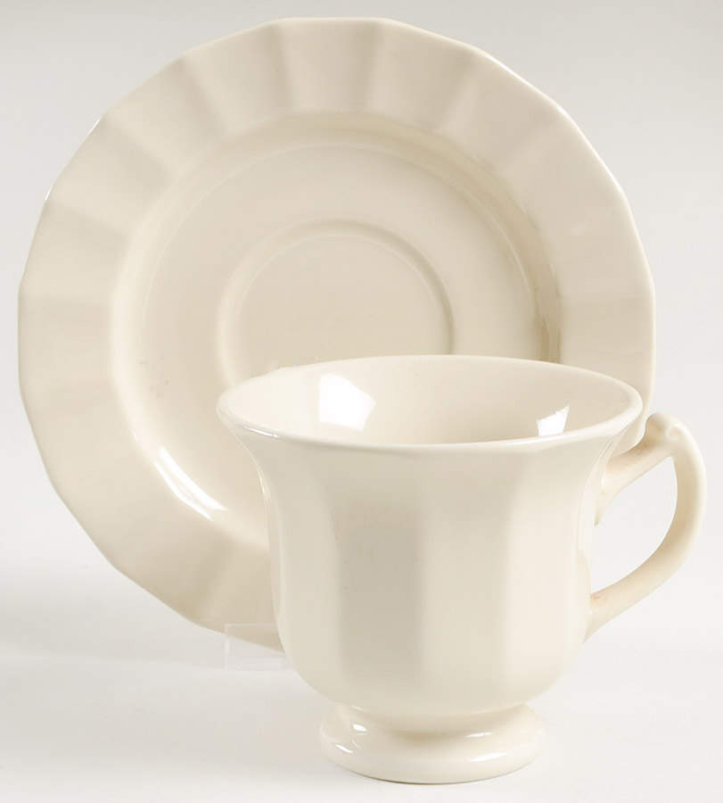 Jasmine Footed Cup & Saucer Set by Mikasa-1
