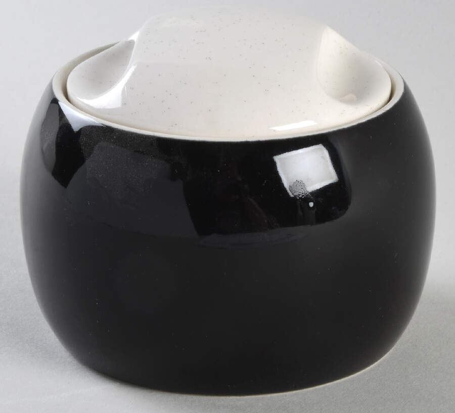 Jet Black Sugar Bowl & Lid by Mikasa-1