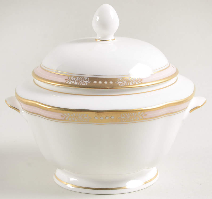 Jeweltone Peach Sugar Bowl & Lid by Mikasa-1