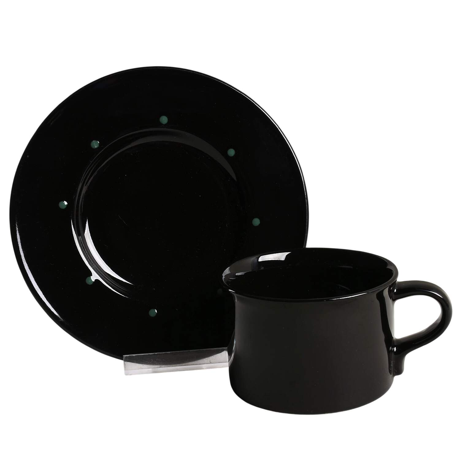 Jet Stone Green Flat Cup & Saucer Set by Mikasa-1