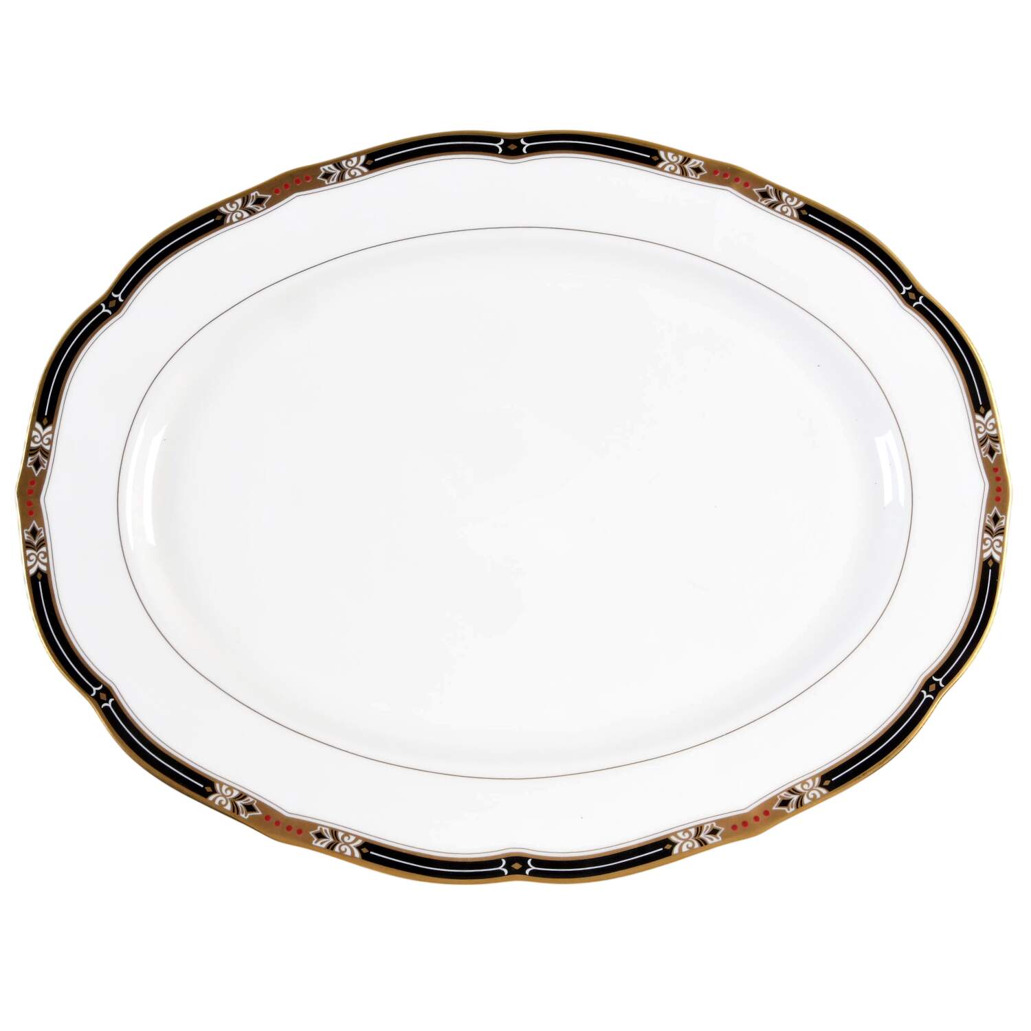 Jeweltone Black 14" Oval Serving Platter by Mikasa-1