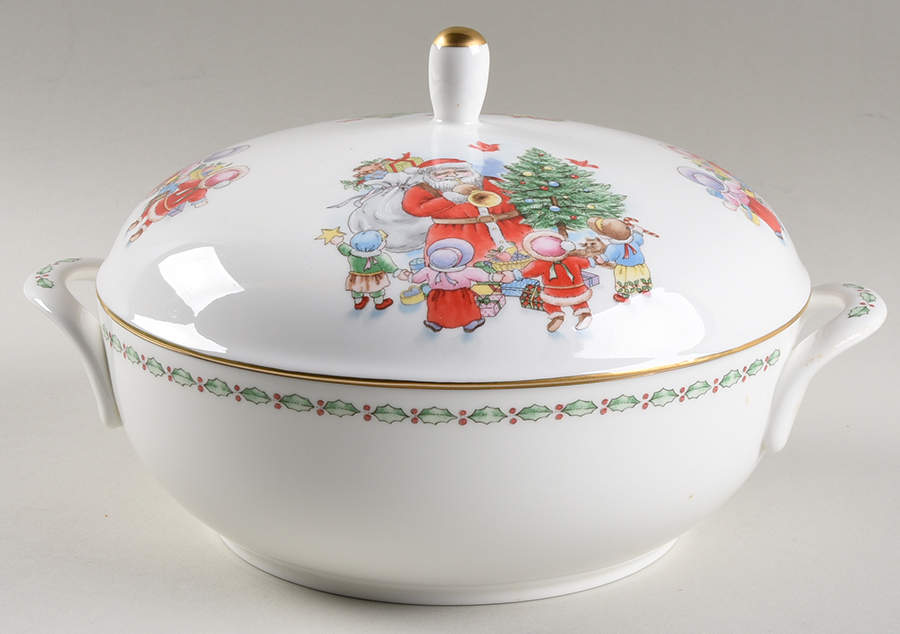 Jolly St. Nick Round Covered Vegetable by Mikasa-1