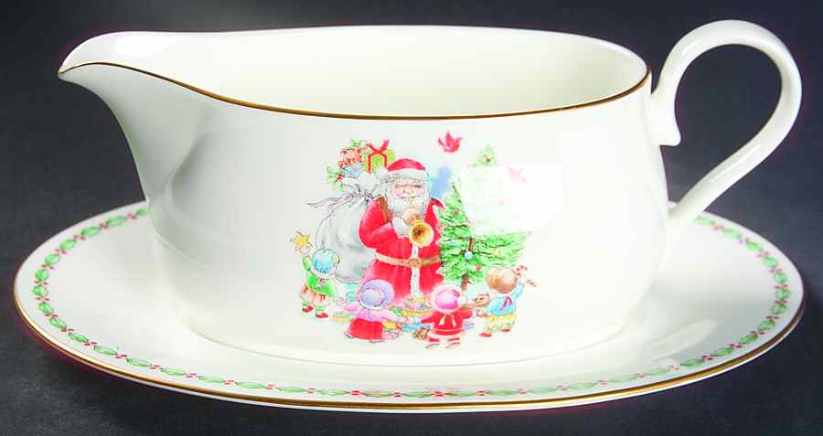 Jolly St. Nick Gravy Boat & Underplate by Mikasa-1