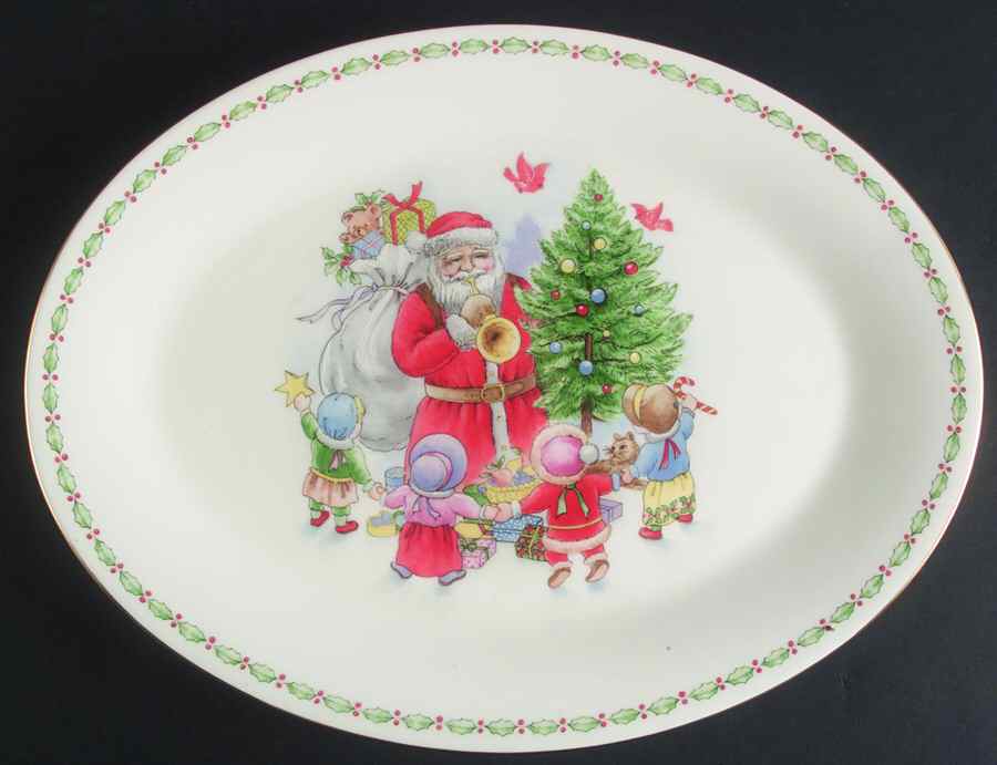 Jolly St. Nick 14" Oval Serving Platter by Mikasa-1