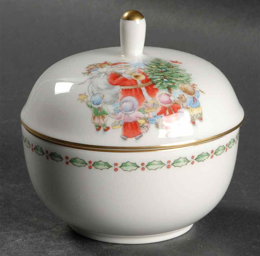 Jolly St. Nick Sugar Bowl & Lid by Mikasa-1