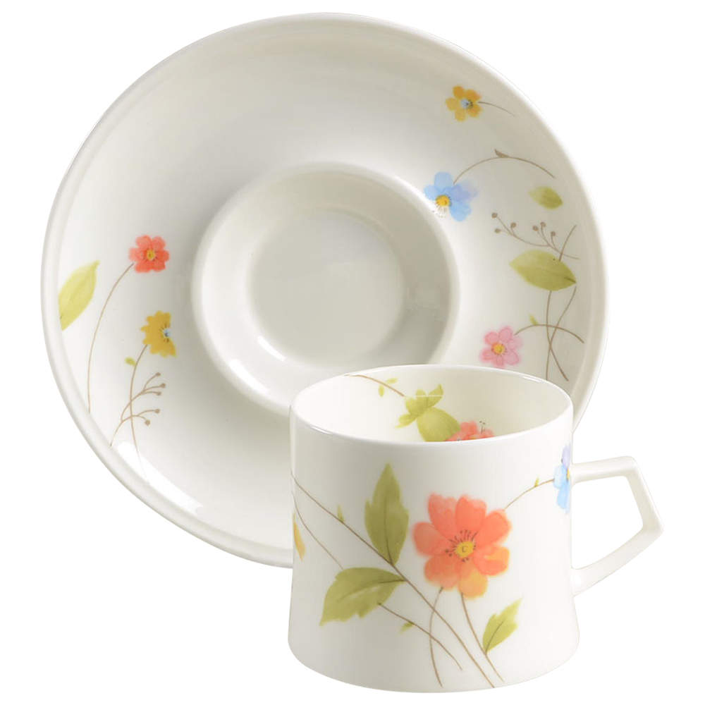 Just Flowers Flat Cup & Saucer Set by Mikasa-1