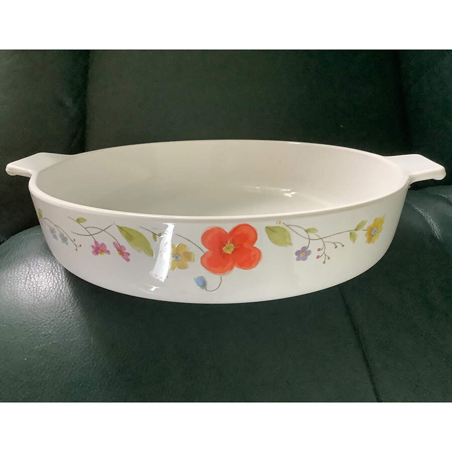 Just Flowers 2.5 Qt Round Casserole No Lid by Mikasa-1