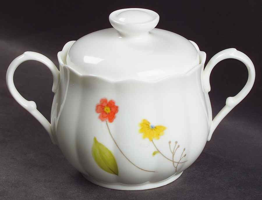 Just Flowers Mini Sugar Bowl & Lid by Mikasa-1