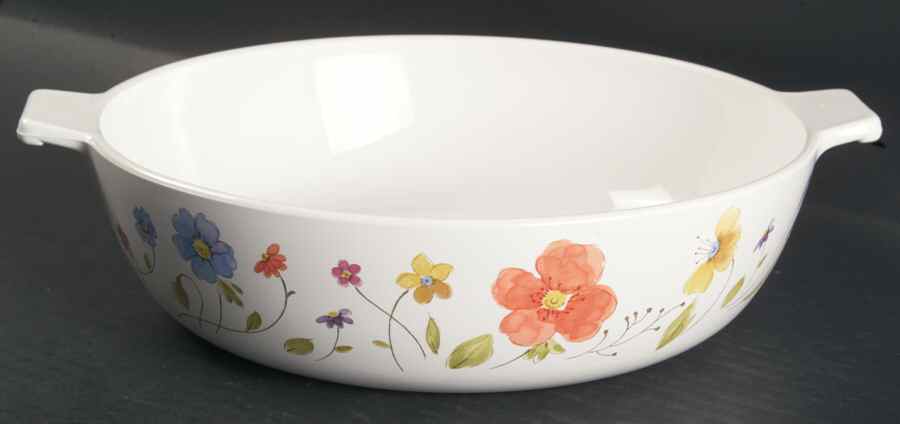 Just Flowers 2 Qt Round Covered Casserole No Lid by Mikasa-1