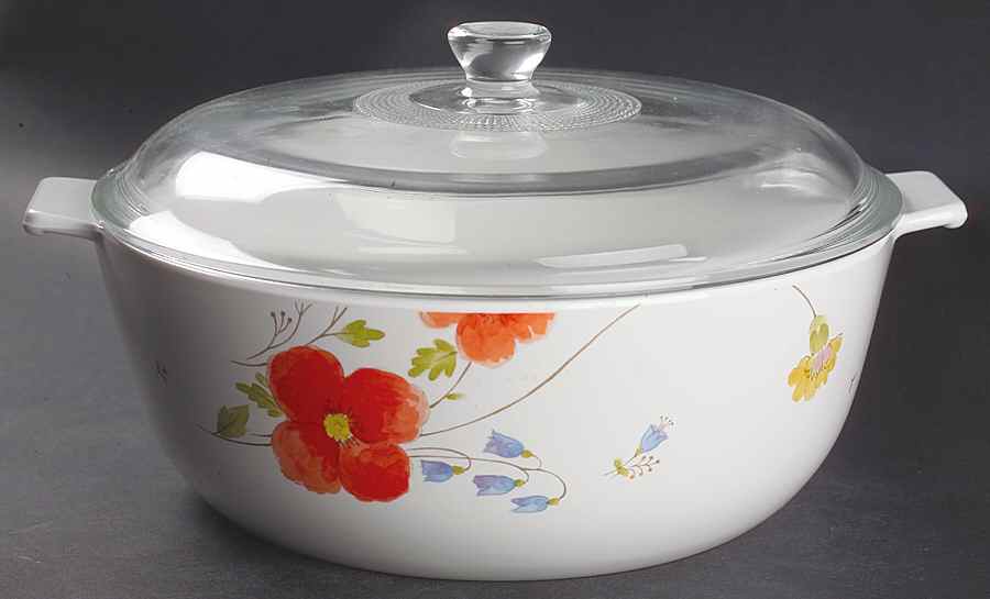 Just Flowers 3 Quart Round Covered Casserole by Mikasa-1