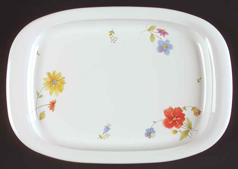 Just Flowers 12" Rectangular Serving Platter by Mikasa-1