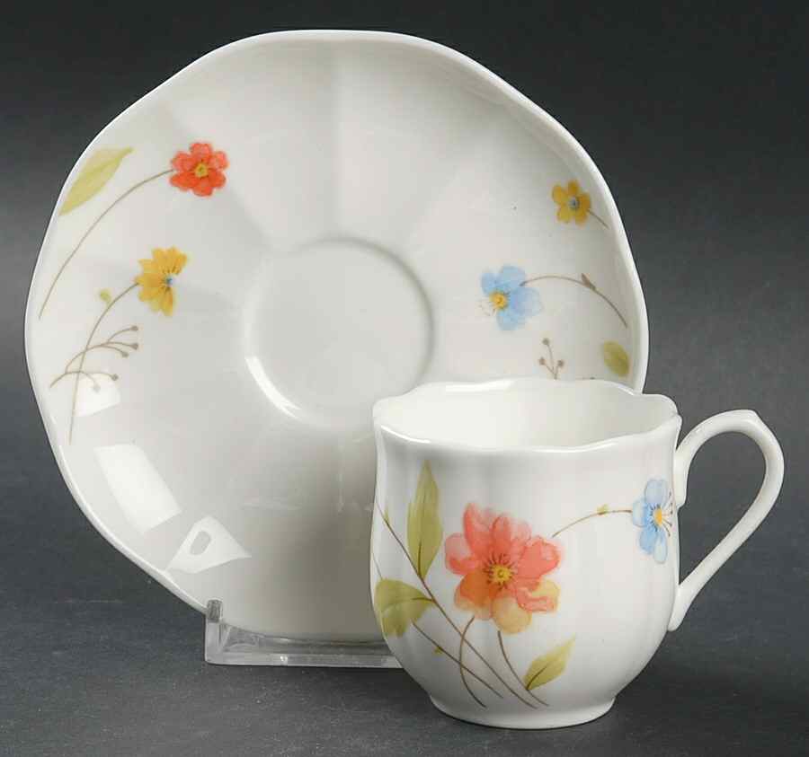 Just Flowers Flat Demitasse Cup & Saucer Set by Mikasa-1
