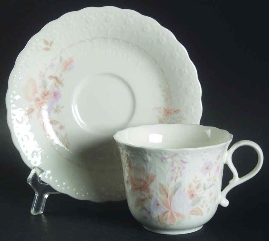 June Splendor Flat Cup & Saucer Set by Mikasa-1