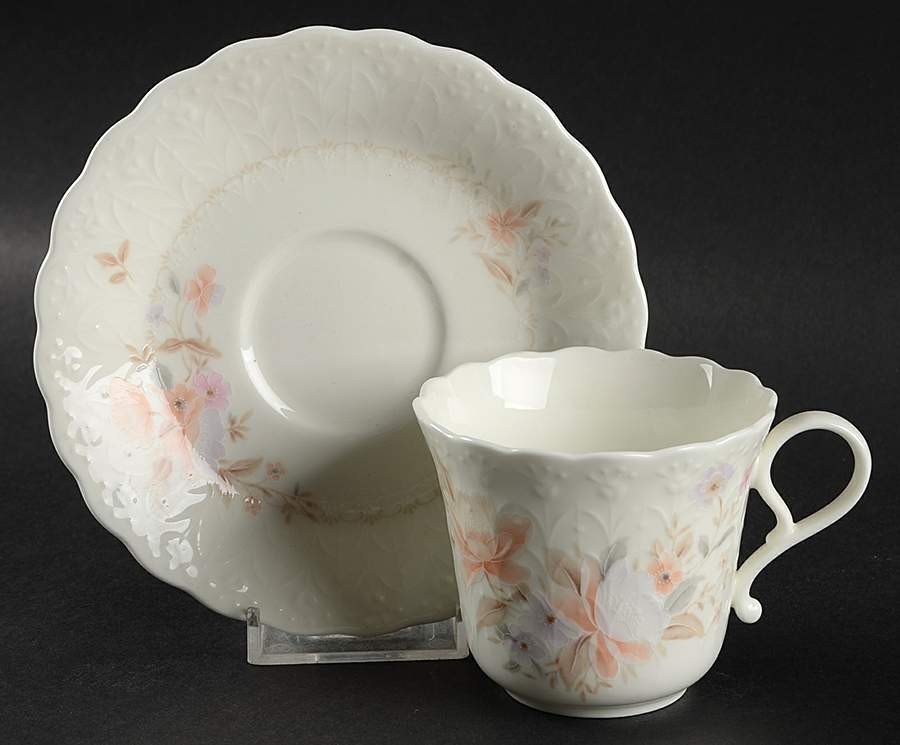June Splendor Flat Demitasse Cup & Saucer Set by Mikasa-1
