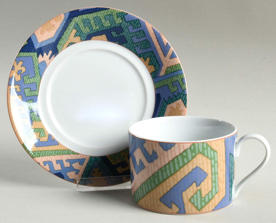 Karastan Flat Cup & Saucer Set by Mikasa-1