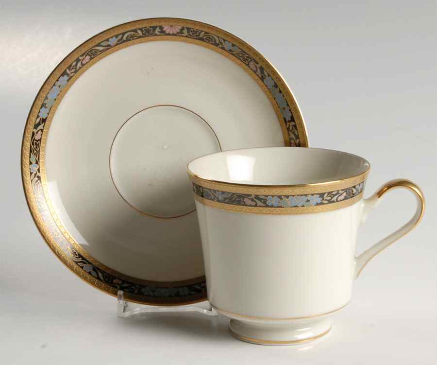 King's Gold Footed Cup & Saucer Set by Mikasa-1