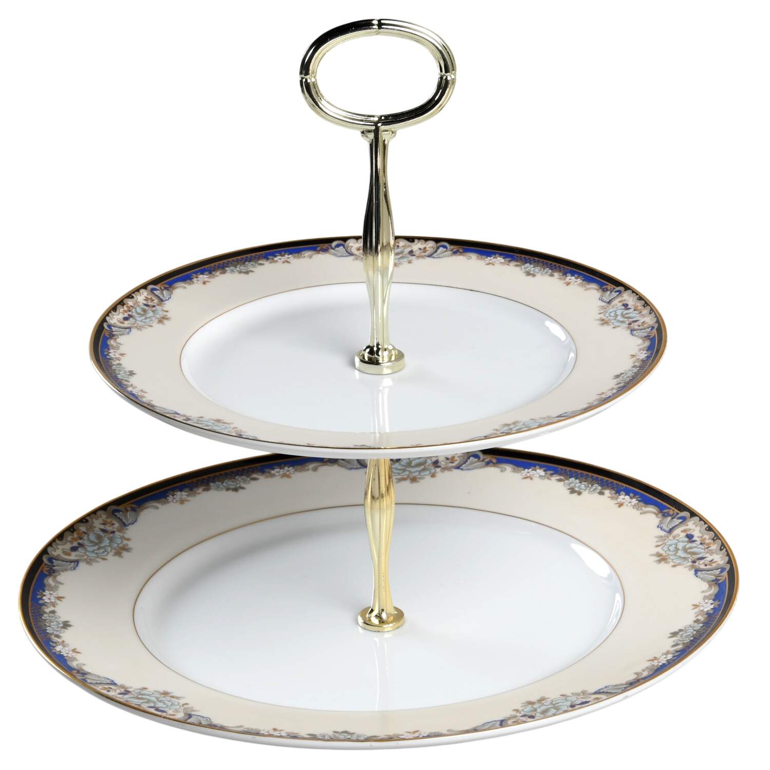 Kingsley 6 5/8"-10"  2 Tiered Serving Tray (Dp, Sp) HC by Mikasa-1
