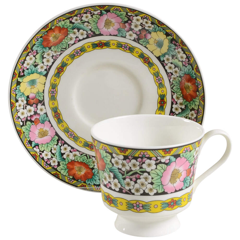 Kutani Bird Footed Cup & Saucer Set by Mikasa-1
