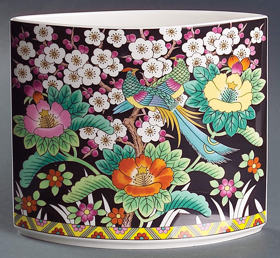 Kutani Bird Oval Vase by Mikasa-1