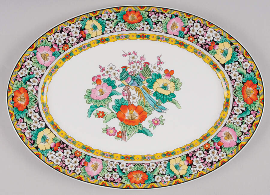 Kutani Bird 15" Oval Serving Platter by Mikasa-1
