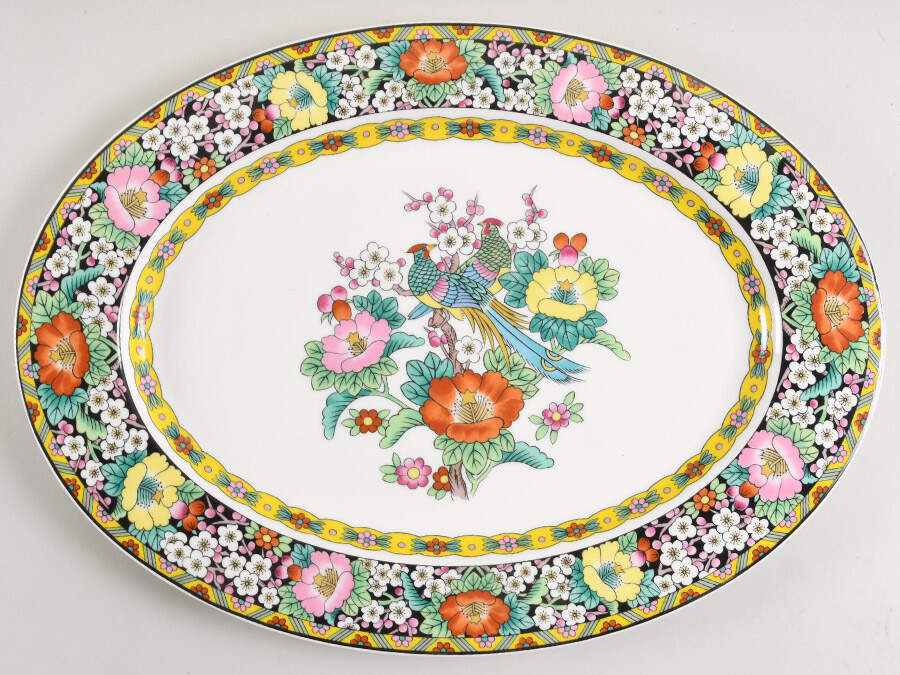 Kutani Bird 17" Oval Serving Platter by Mikasa-1