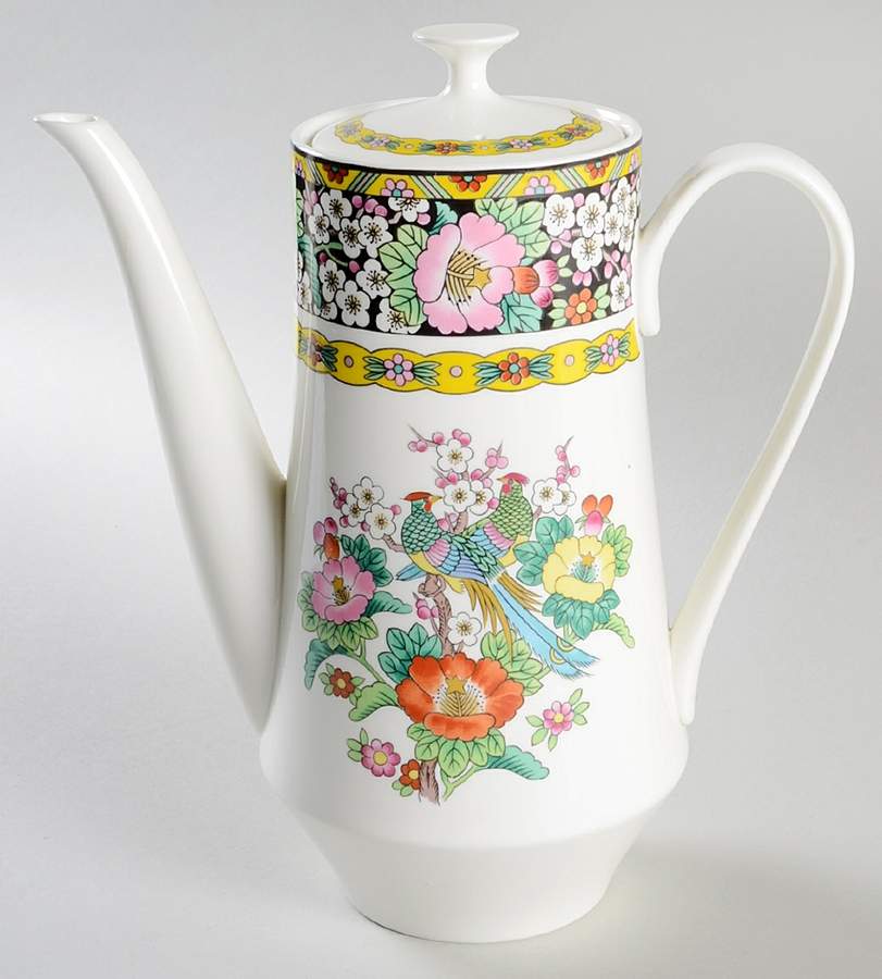 Kutani Bird Coffee Pot & Lid by Mikasa-1