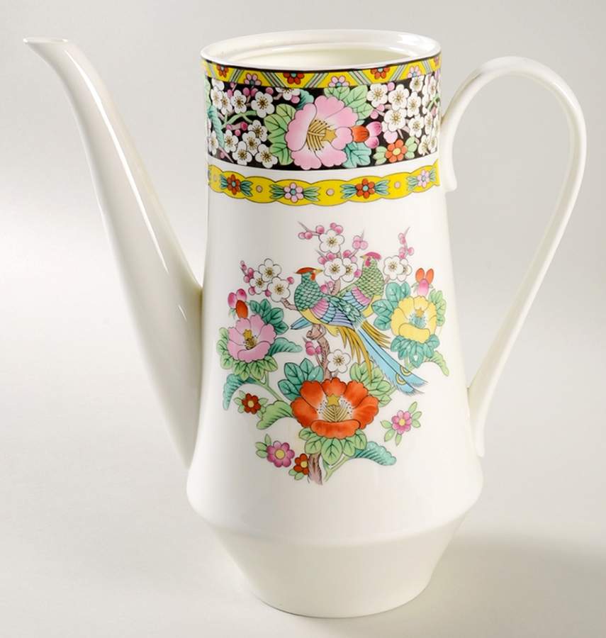Kutani Bird Coffee Pot No Lid by Mikasa-1