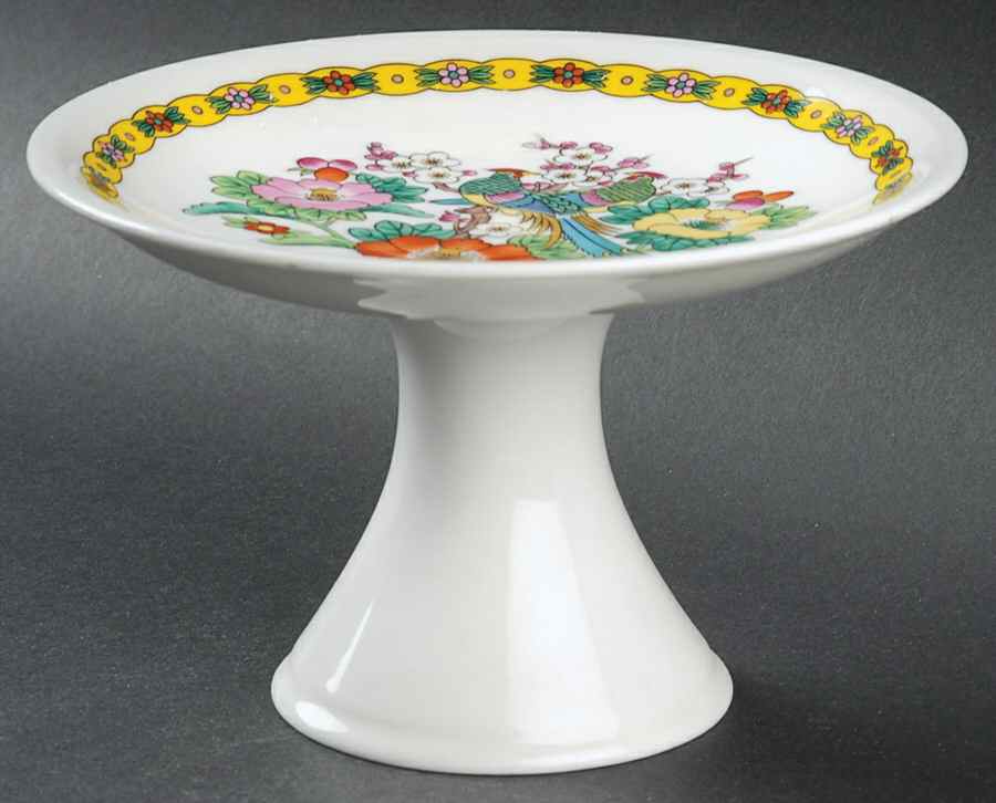 Kutani Bird Round Compote (Height X Width) by Mikasa-1