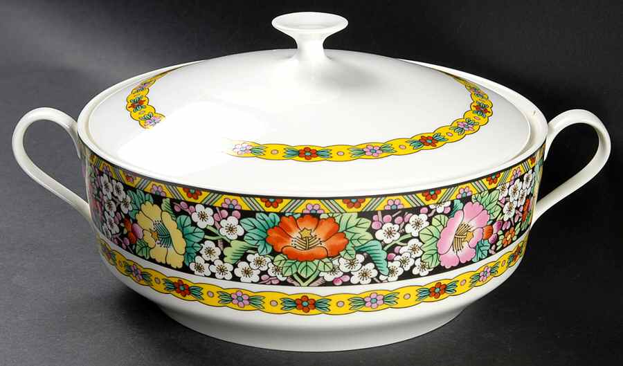 Kutani Bird Round Covered Vegetable by Mikasa-1
