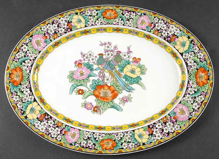 Kutani Bird 12" Oval Serving Platter by Mikasa-1