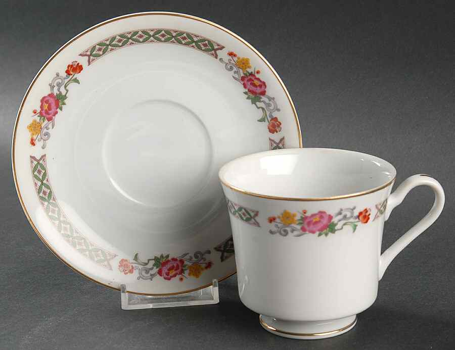 Kutani Branch Footed Cup & Saucer Set by Mikasa-1
