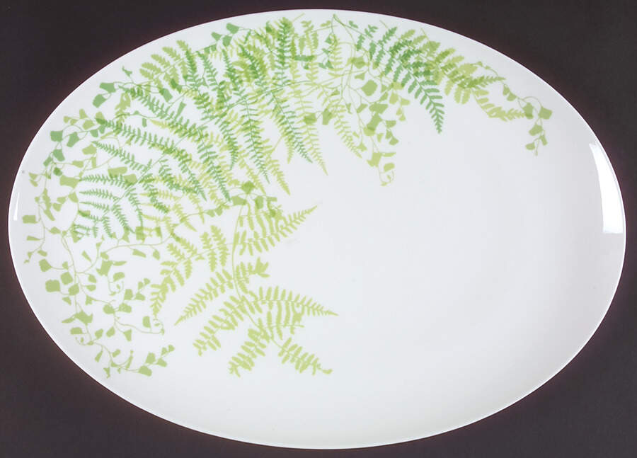 Lacy Fern Green 17" Oval Serving Platter by Mikasa-1