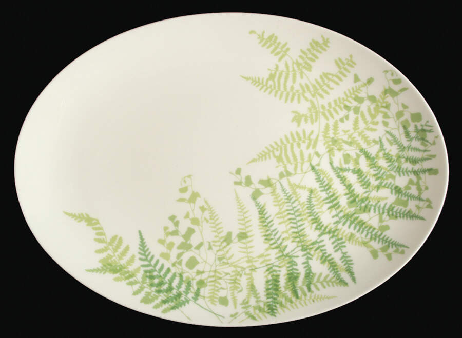 Lacy Fern Green 15" Oval Serving Platter by Mikasa-1