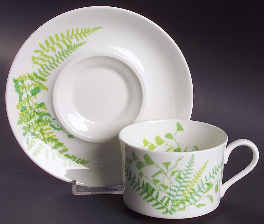 Lacy Fern Green Flat Cup & Saucer Set by Mikasa-1