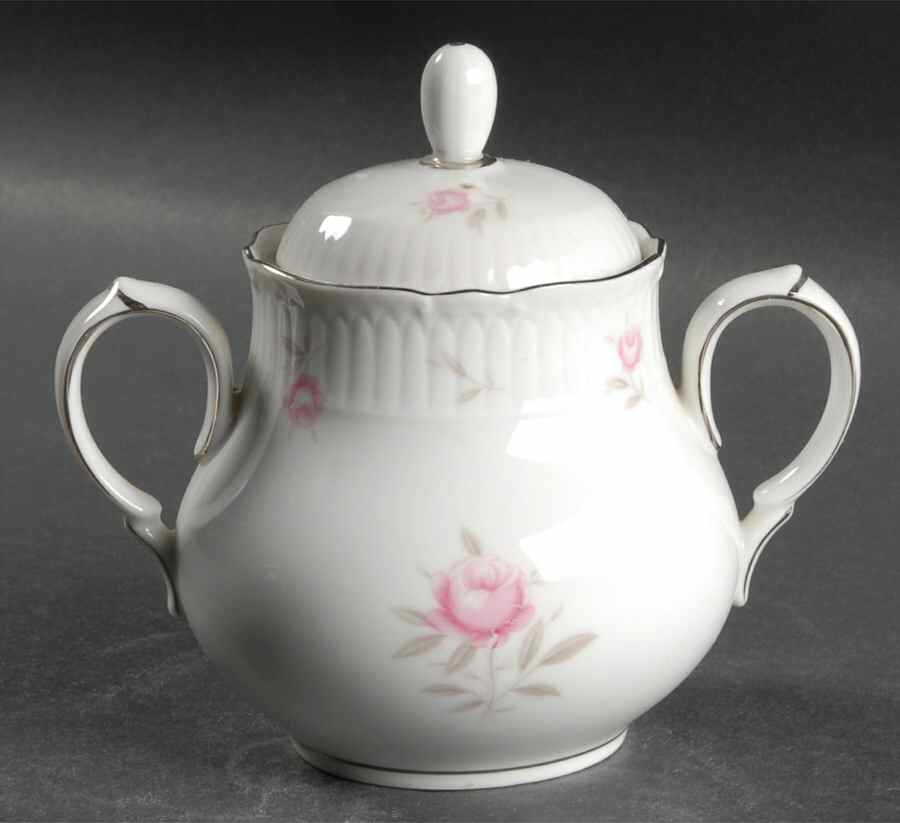 La Fleur Pink Sugar Bowl & Lid by Mikasa-1