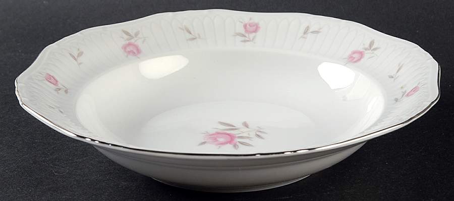 La Fleur Pink Rim Soup Bowl by Mikasa-1