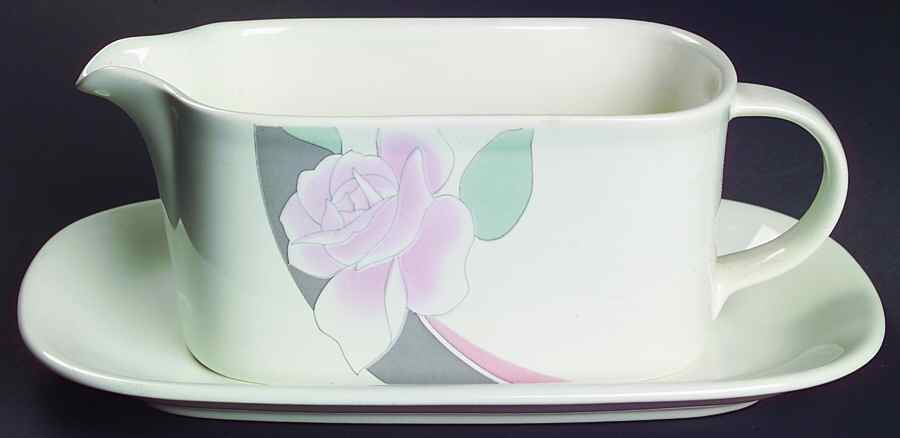 La Fleur Multicolor Gravy Boat & Underplate (Relish/Butter) by Mikasa-1