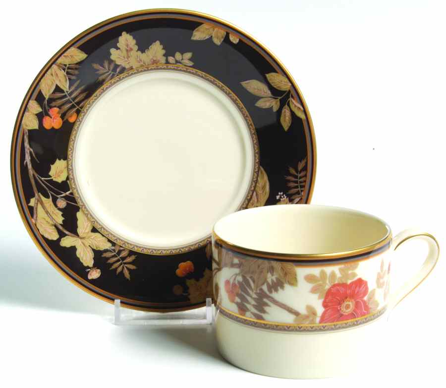 Lavish Meadow Flat Cup & Saucer Set by Mikasa-1