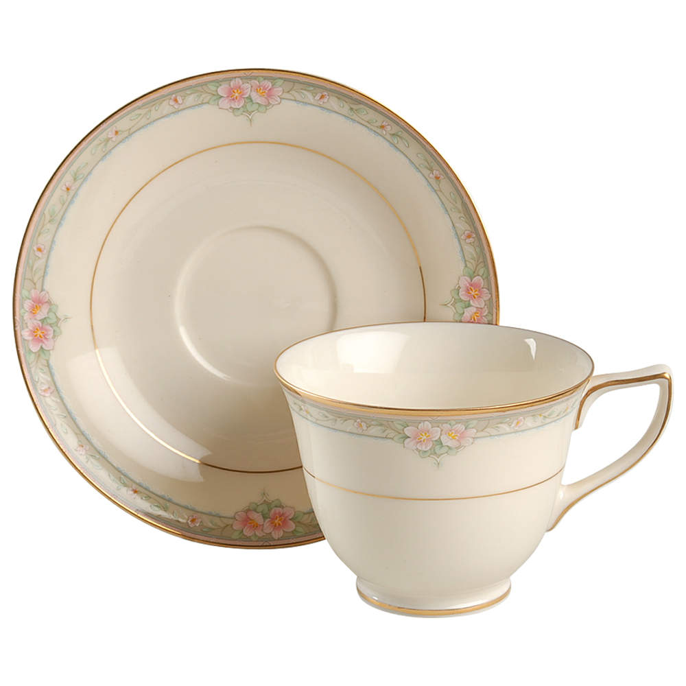 La Rose Footed Cup & Saucer Set by Mikasa-1