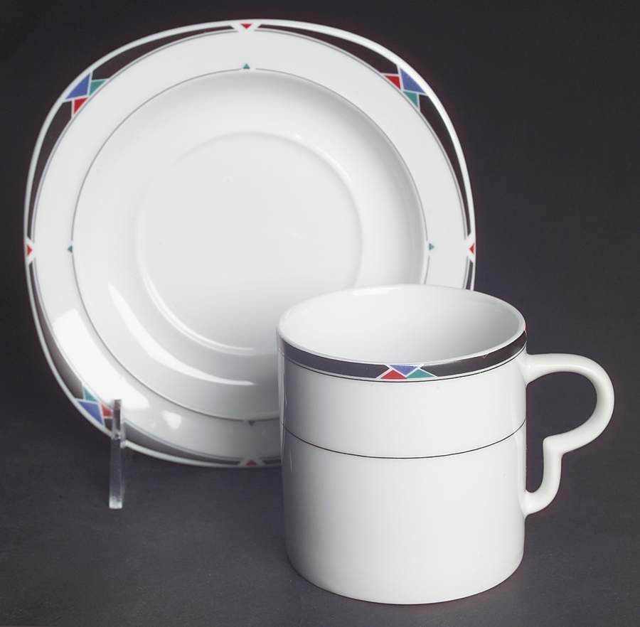 L. A. Style Black Flat Cup & Saucer Set by Mikasa-1